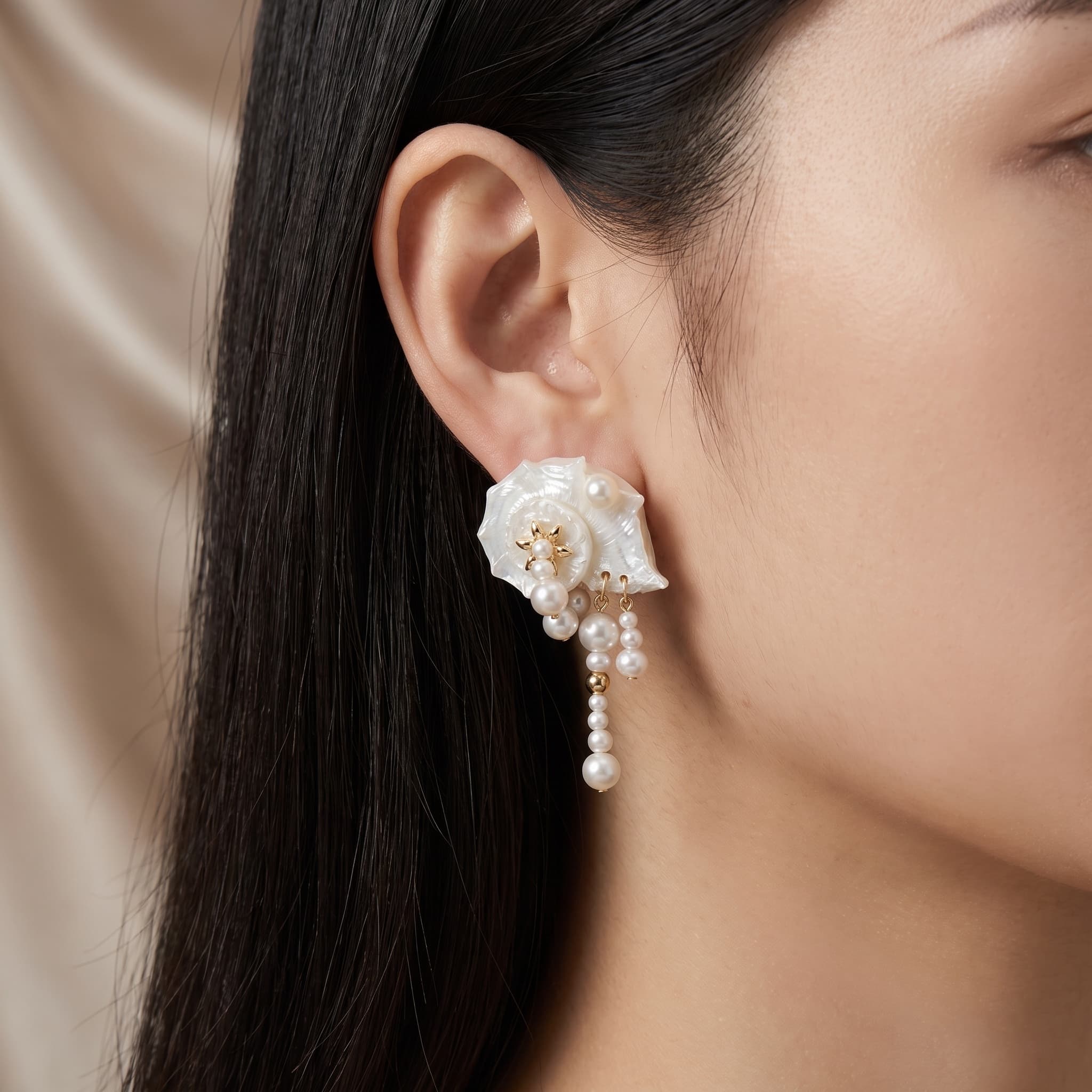 Mother of Pearl Scallop Drop Earrings thumbnail 6
